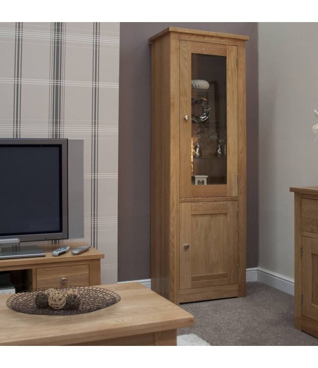 Homestyle GB Torino Oak 1 Door Glass Display Unit