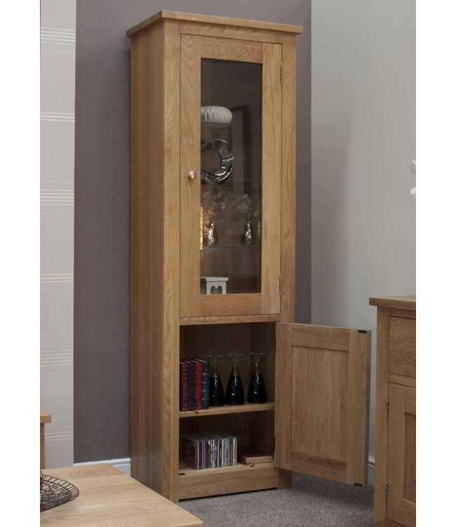 Homestyle GB Torino Oak 1 Door Glass Display Unit