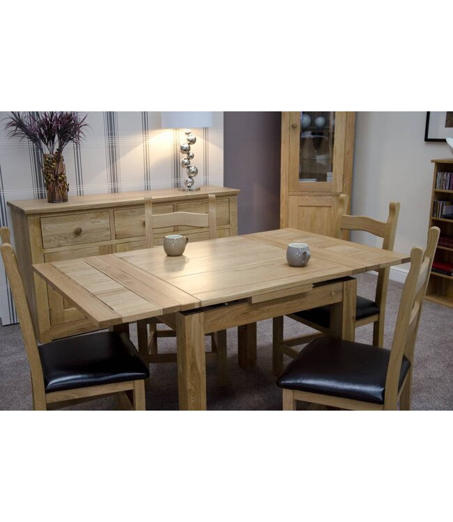 Homestyle GB Small Draw Leaf Oak Extending Dining Table