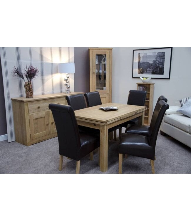 Homestyle GB Medium Draw Leaf Oak Extending Dining Table