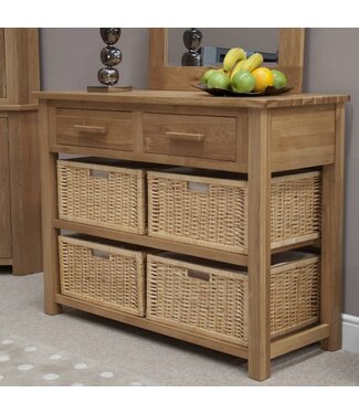 Homestyle GB Opus Oak Basket Console Table