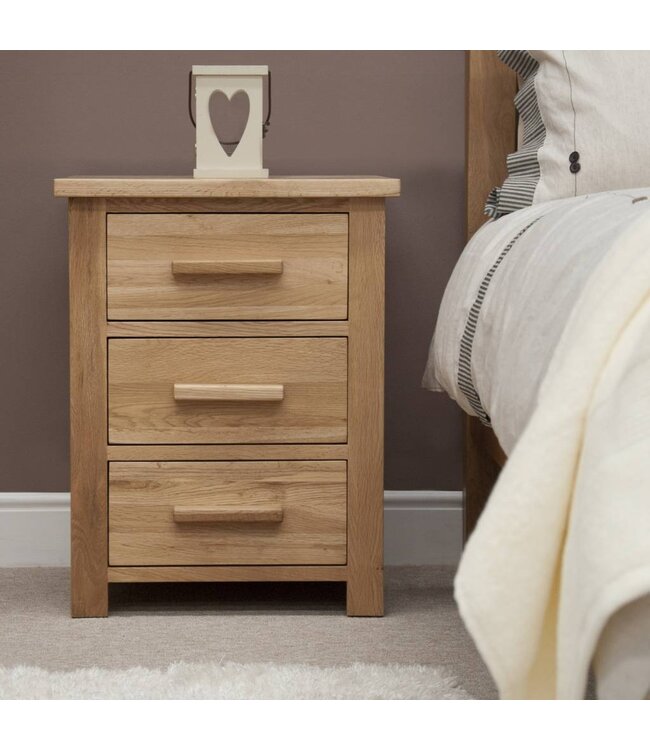 Homestyle GB Opus Oak 3 Drawer Bedside