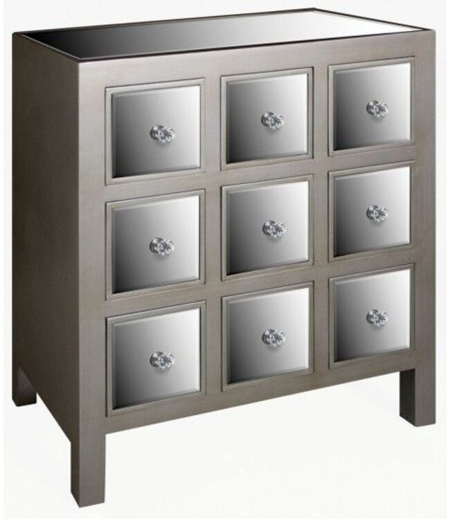 Opera Mirrored 9 Drawer Chest