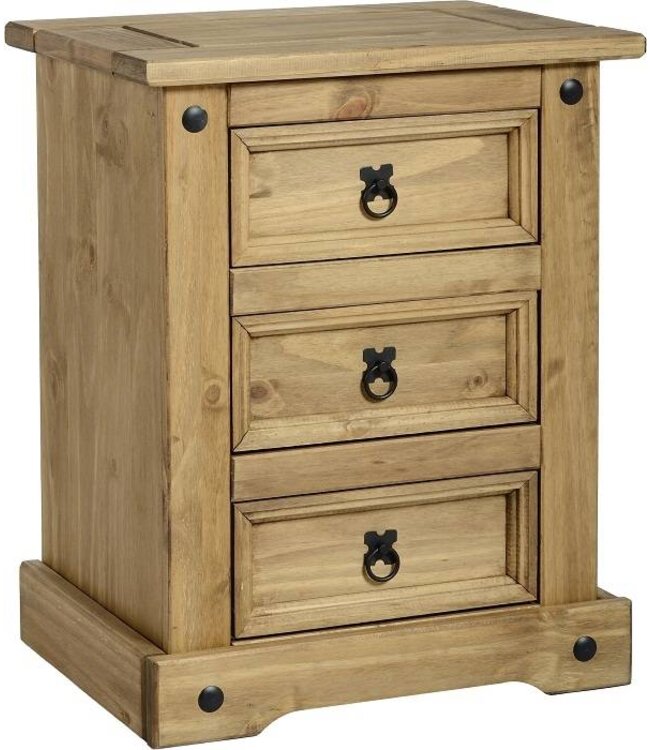 Seconique Corona 3 Drawer Bedside