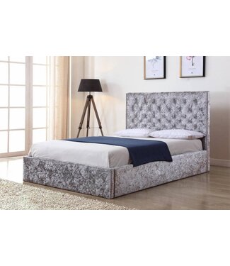 Yasmin Crushed Velvet Ottoman Bed