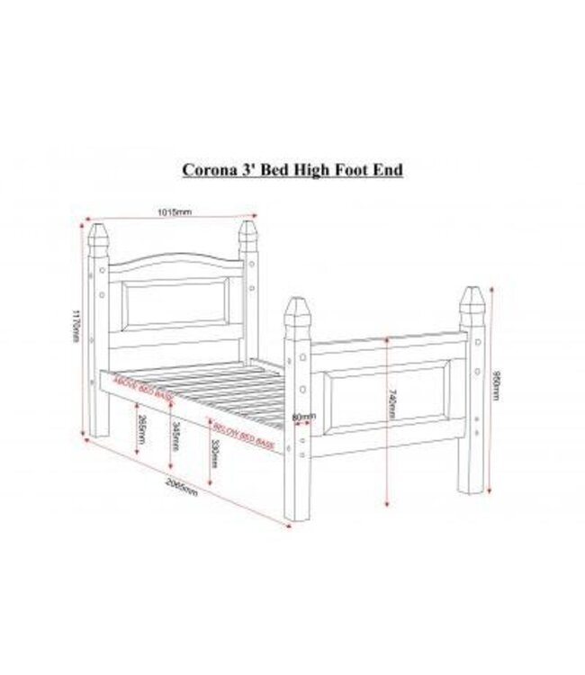 Seconique Corona High Foot End Bed