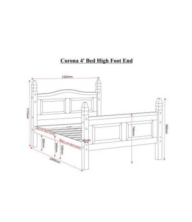 Seconique Corona High Foot End Bed