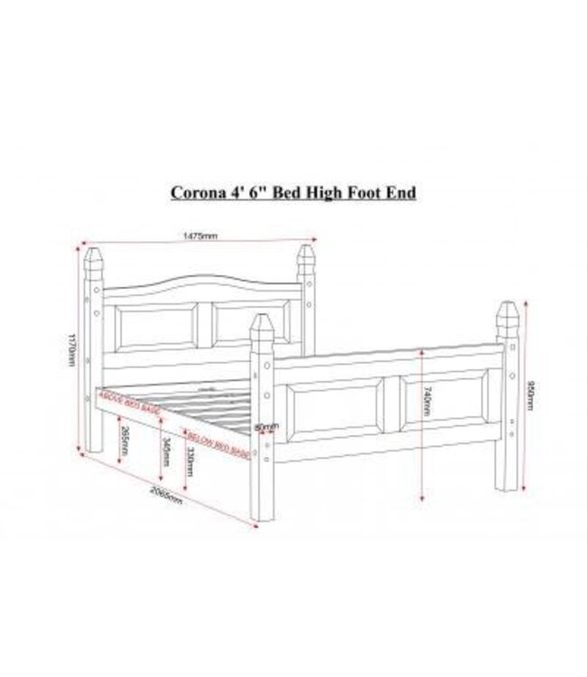 Seconique Corona High Foot End Bed