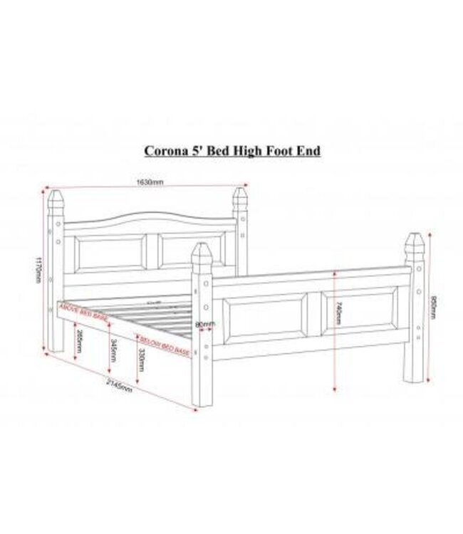 Seconique Corona High Foot End Bed