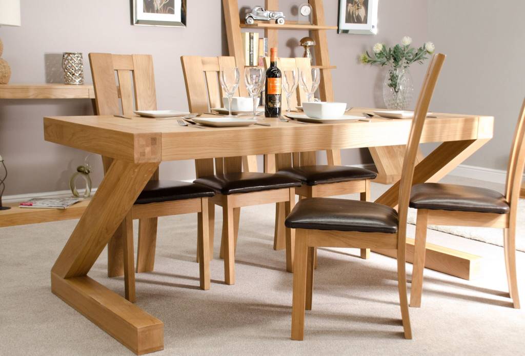 Z Designer Solid Oak Large Dining Table - Freitaslaf Net LTD