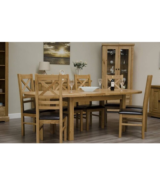 Homestyle GB Deluxe Oak Oval Extending Table