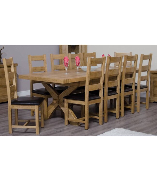 Homestyle GB Deluxe Oak X Leg  Extending Table