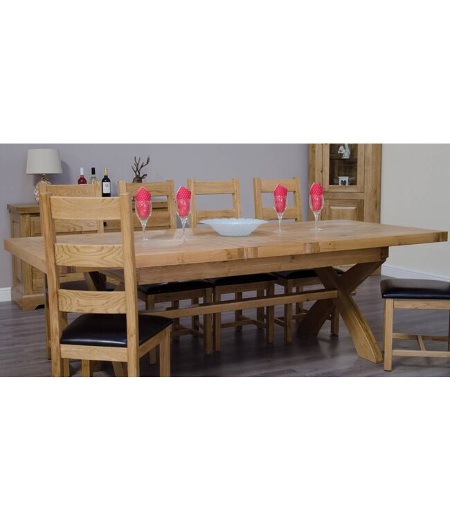 Homestyle GB Deluxe Oak X Leg  Extending Table