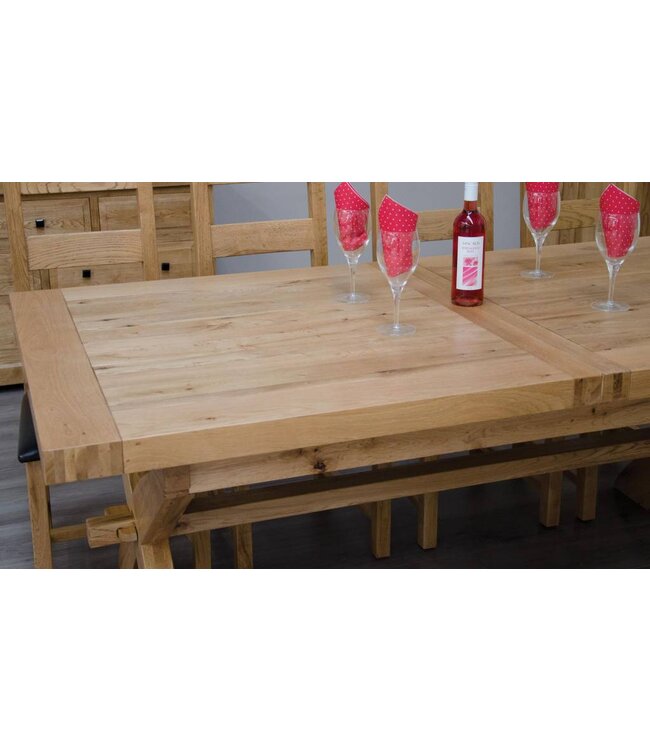 Homestyle GB Deluxe Oak X Leg  Extending Table