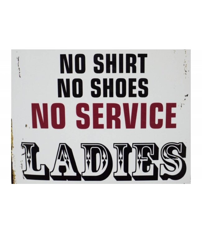 Men No Shirt - Metal Sign