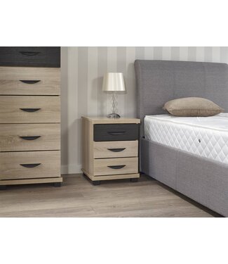 Dominic 3 Drawer Bedside