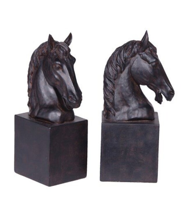 Black Horse Head Bookends