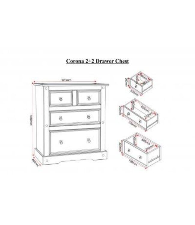 Seconique Corona 2 + 2 Drawer Chest