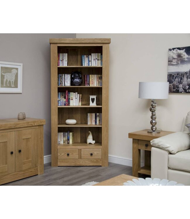 Homestyle GB Bordeaux Oak Bookcase With Drawers