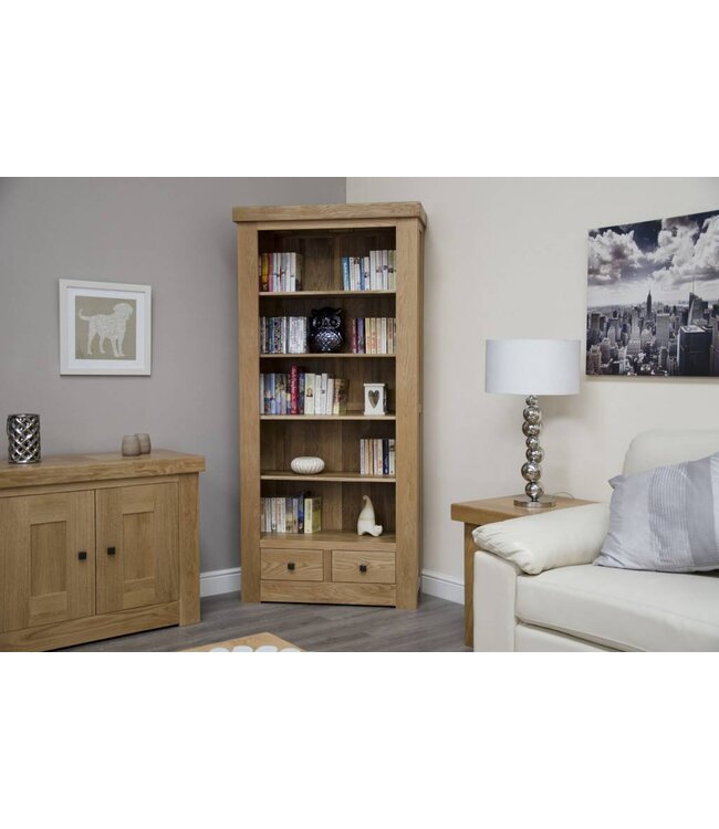 Homestyle GB Bordeaux Oak Bookcase With Drawers