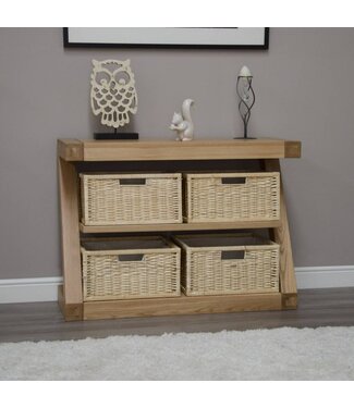 Homestyle GB Z Oak Console Table With Baskets