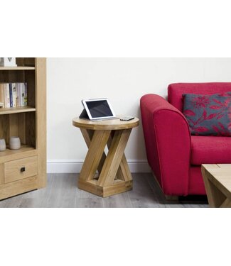 Homestyle GB Z Oak Round Lamp Table