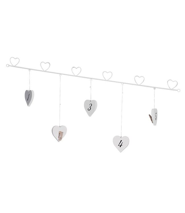 White Wall Hearts with Pegs