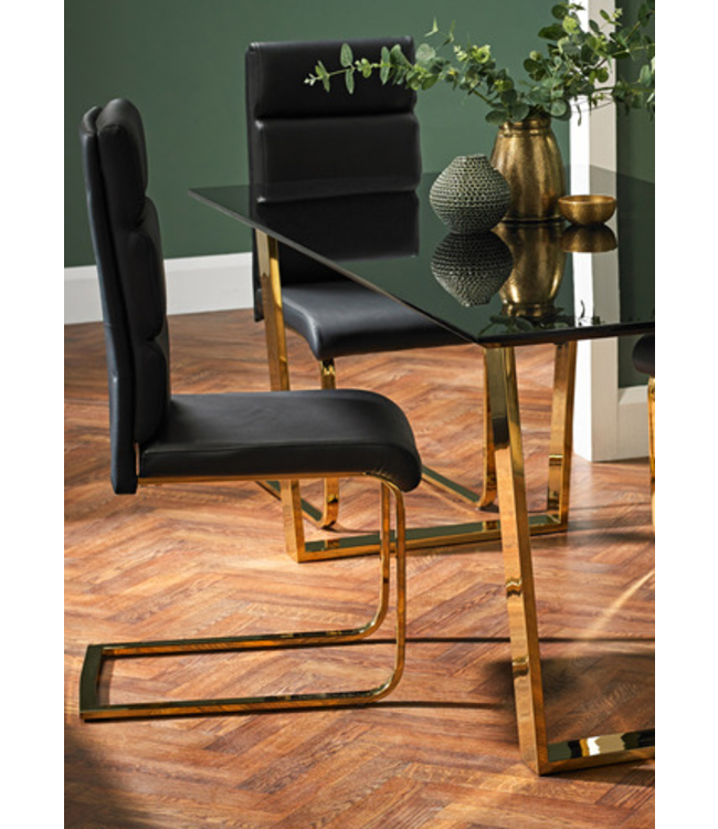 LPD Furniture Antibes Black and Gold Dining Chair
