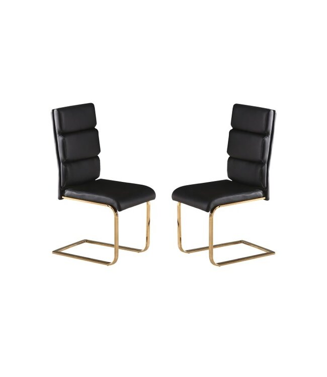LPD Furniture Antibes Black and Gold Dining Chair