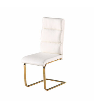 LPD Antibes White and Gold Dining Chair