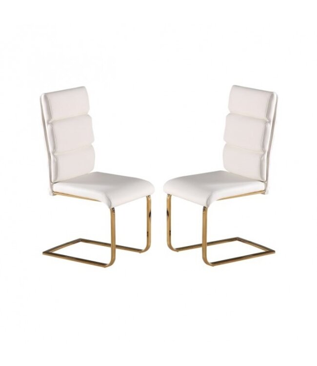 LPD Antibes White and Gold Dining Chair