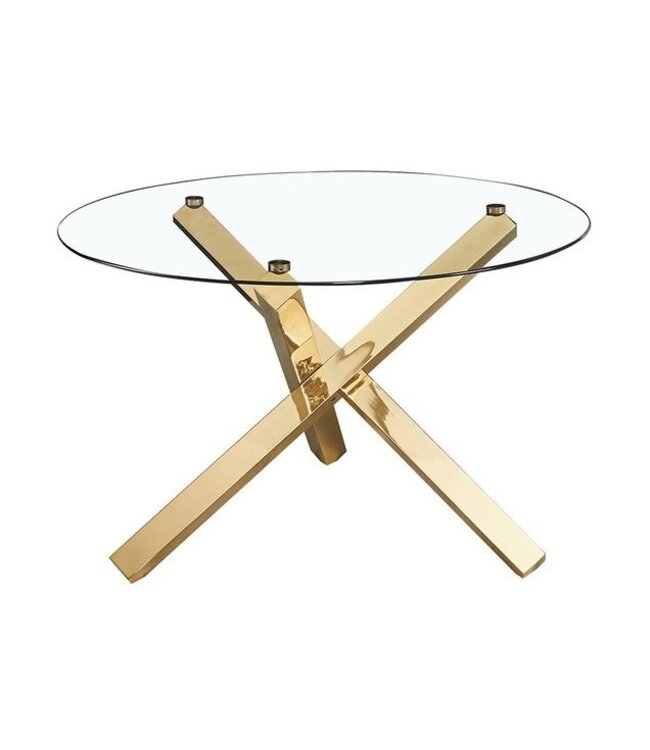 LPD Capri Round Dining Table With Gold Legs