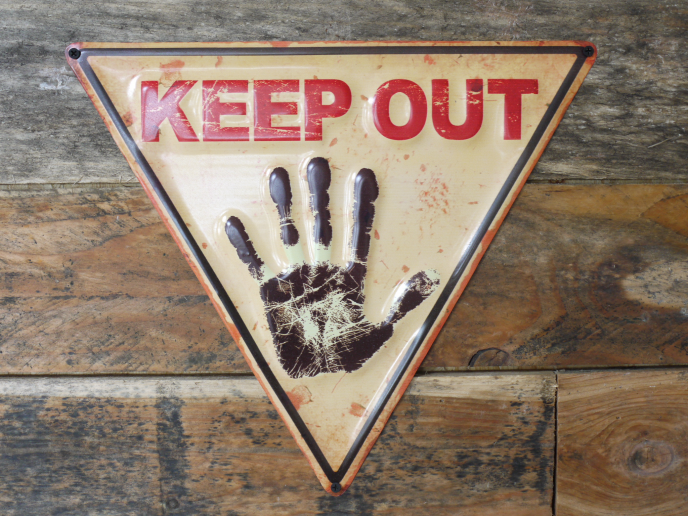 Metal Triangle Sign - Keep Out