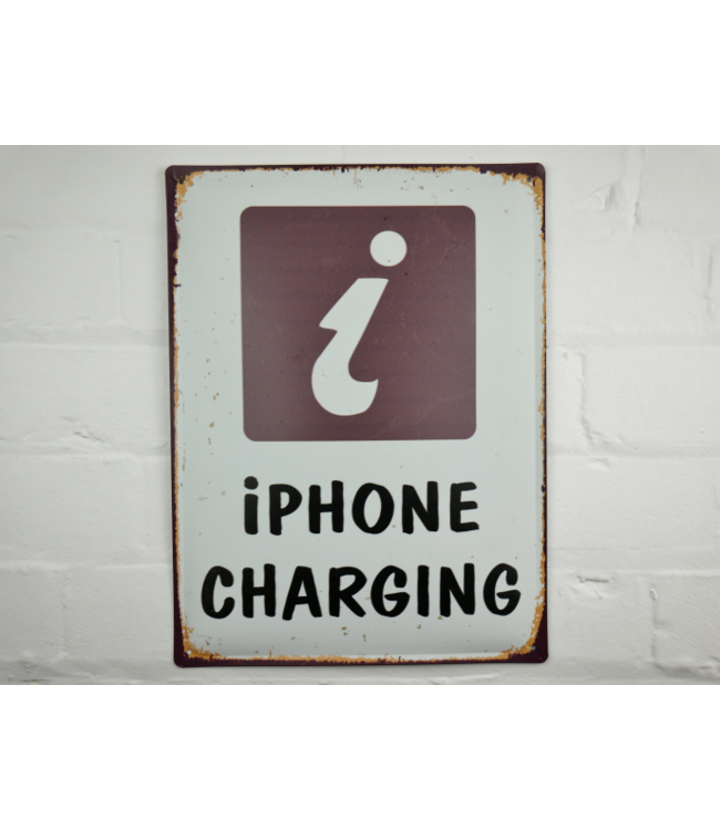 iPhone Charging Metal Sign