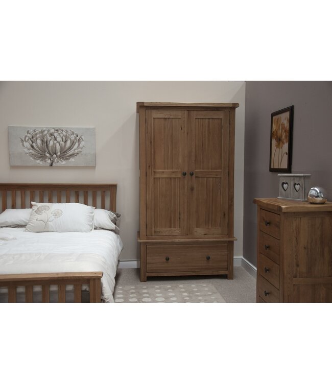 Homestyle GB Rustic Oak Gents Wardrobe