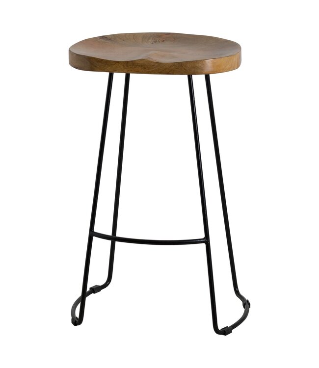 Hill Interiors Franklin Hardwood Shaped Bar Stool