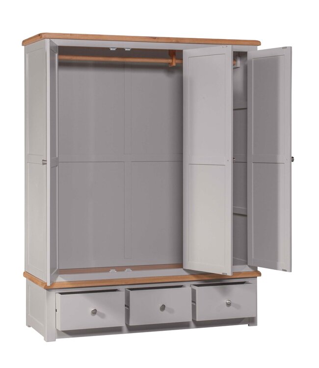 Homestyle GB Diamond Painted Triple Wardrobe