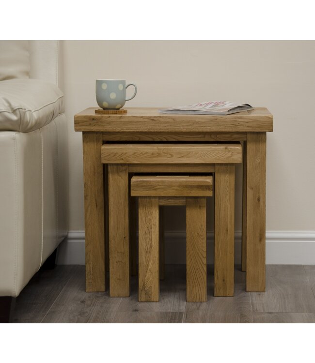 Homestyle GB Deluxe Oak Nest of Tables