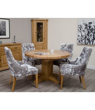 Homestyle GB Deluxe Oak Round Extending Dining Table