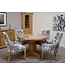 Homestyle GB Deluxe Oak Round Extending Dining Table