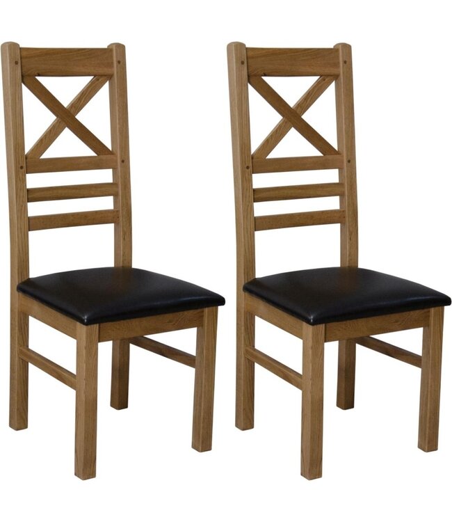 Homestyle GB Deluxe Oak Cross Back Dining Chair