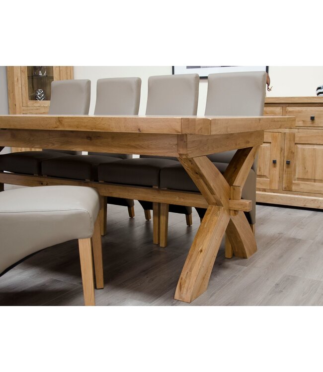 Homestyle GB Deluxe Oak Super X Leg Extending Dining Table