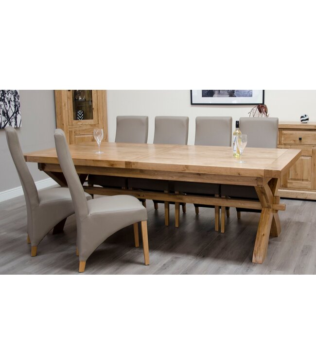 Homestyle GB Deluxe Oak Super X Leg Extending Dining Table