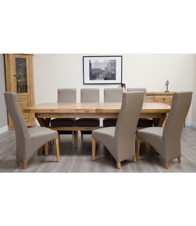 Homestyle GB Deluxe Oak Super X Leg Extending Dining Table