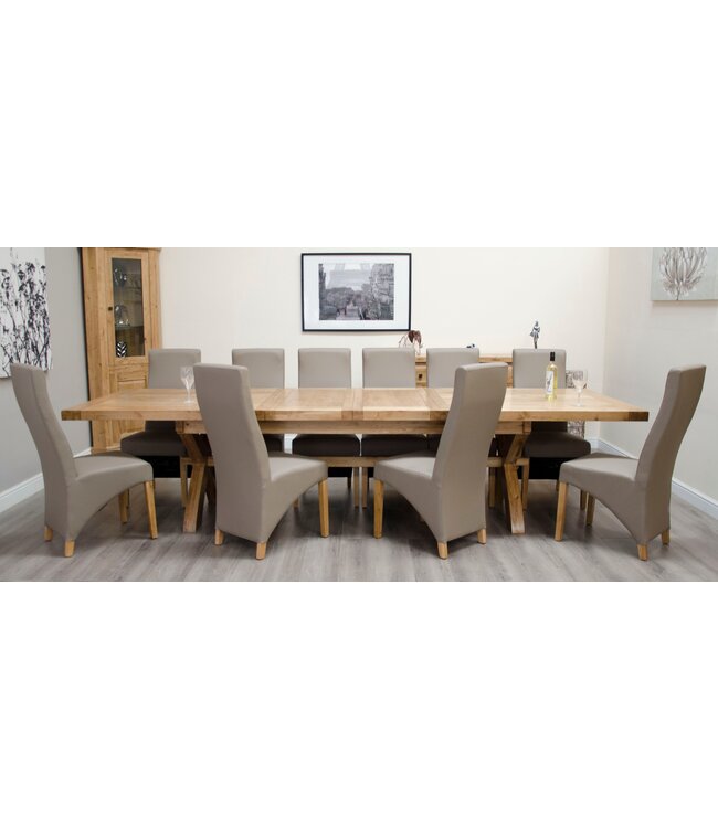 Homestyle GB Deluxe Oak Super X Leg Extending Dining Table