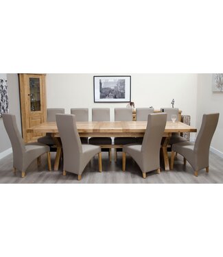 Homestyle GB Deluxe Oak Super X Leg Extending Dining Table