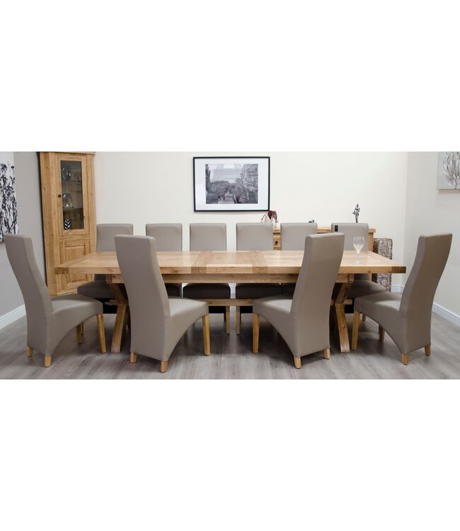 Homestyle GB Deluxe Oak Super X Leg Extending Dining Table