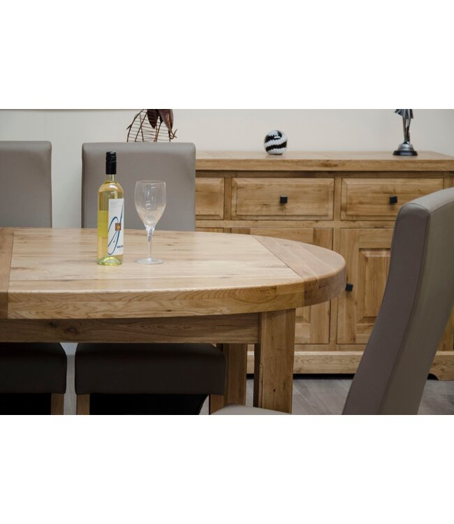 Homestyle GB Deluxe Oak Super Oval Extending Dining Table