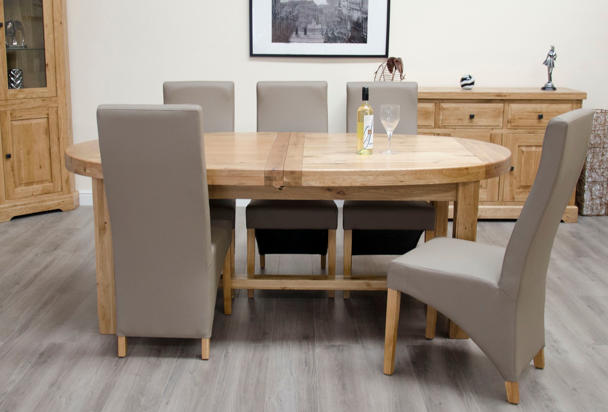 Deluxe Oak Super Oval Extending Dining Table - Freitaslaf Net LTD