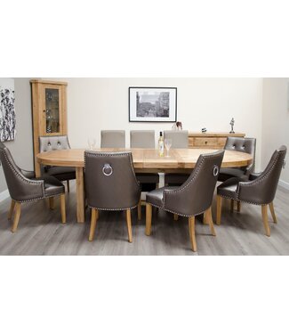 Homestyle GB Deluxe Oak Super Oval Extending Dining Table